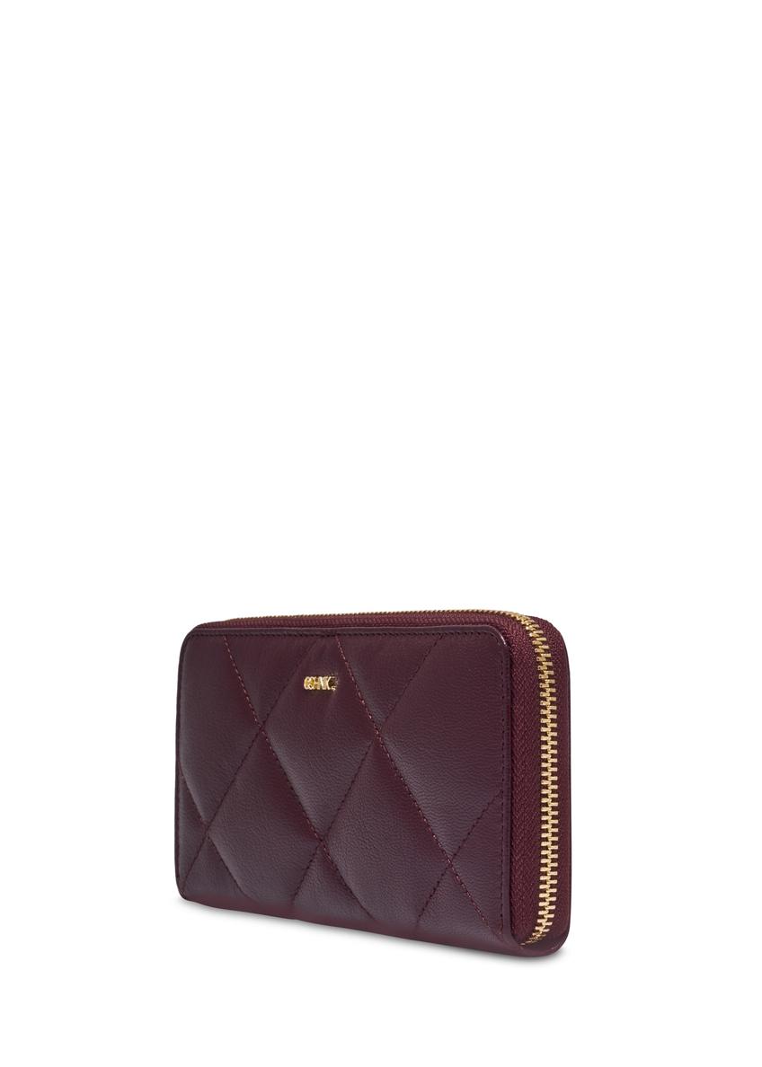 Burgundy Quilted Leather Women's Wallet PORES-1009-4D(Z26)