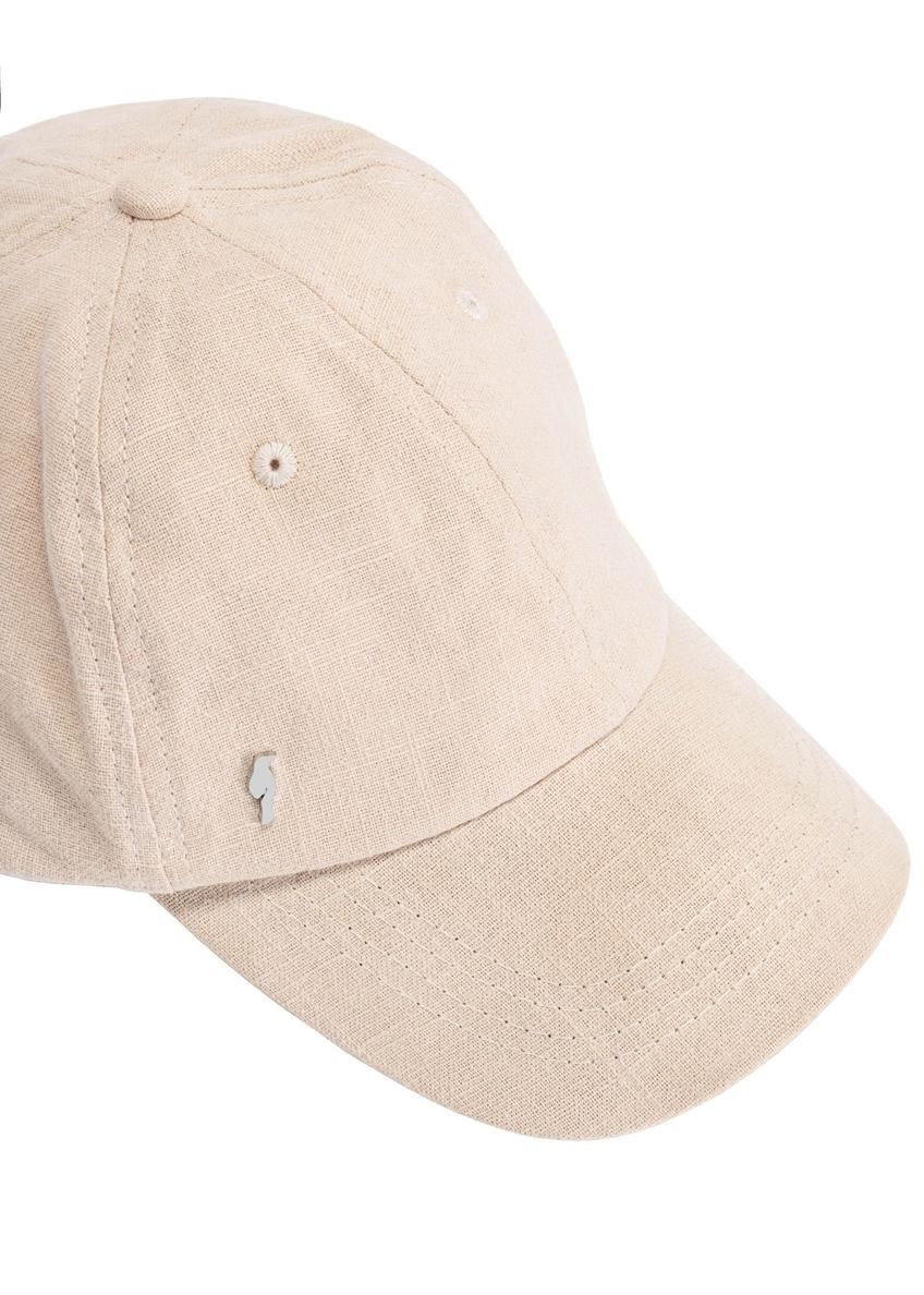 Beige baseball cap with logo CZALT-0013-1A(W26)