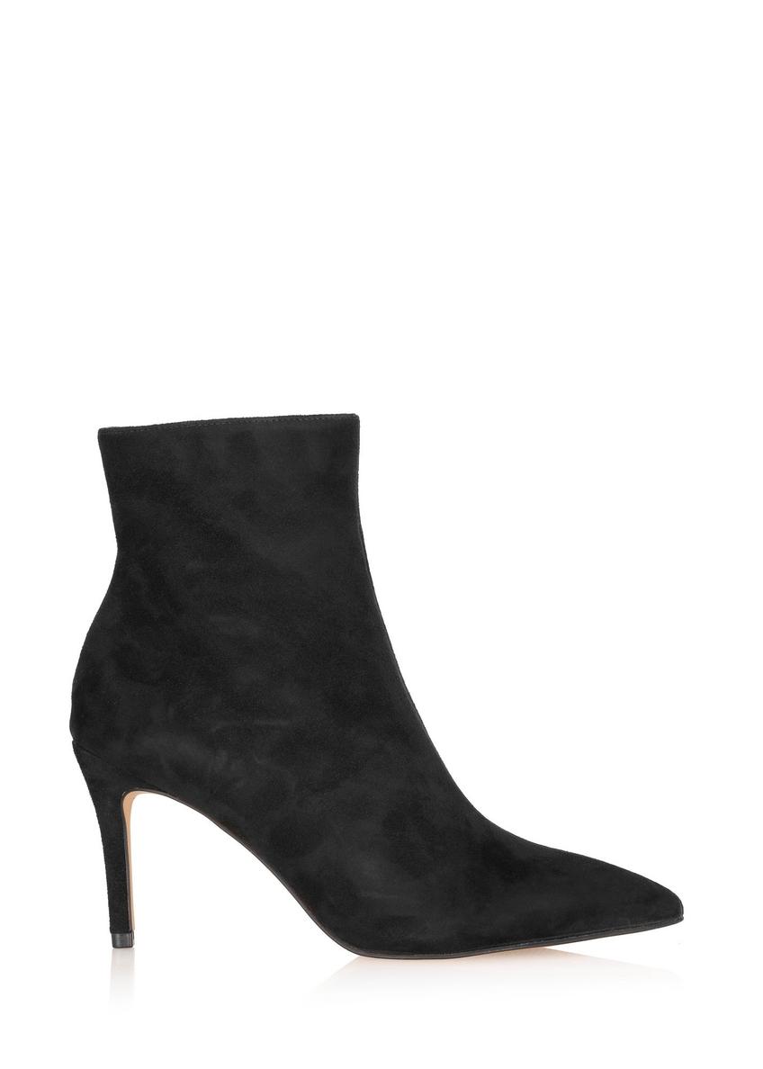 Black suede ankle boots with high heel BUTYD-1122-98(Z24)-01