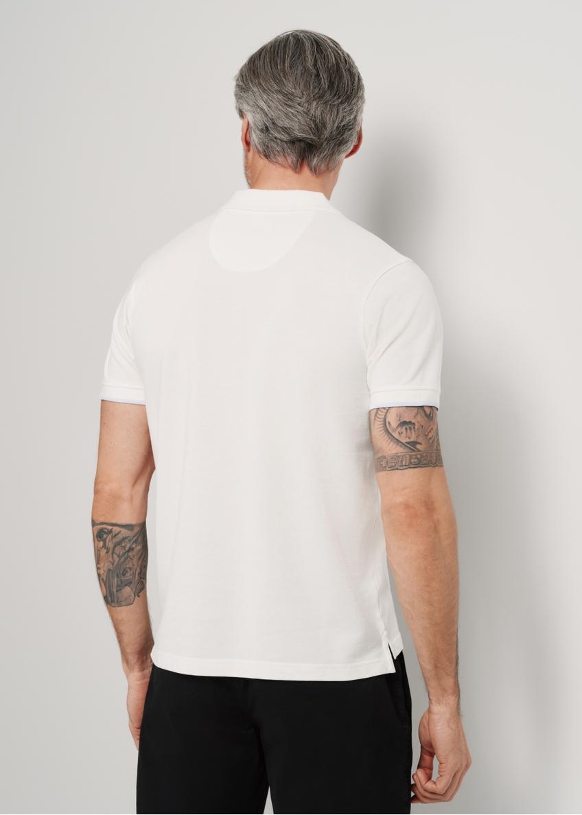 White men's polo shirt POLMT-0045A-12(W24)