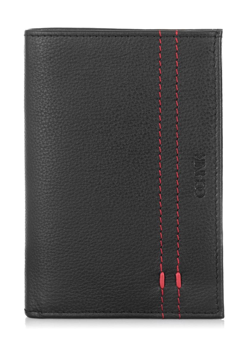 Men's leather wallet with stitching PORMS-0521-99(W23)-05