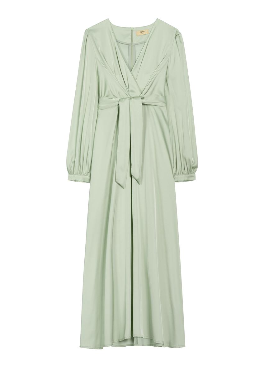 Sage midi dress SUKDT-0263-8F(W26), front product view on white background.