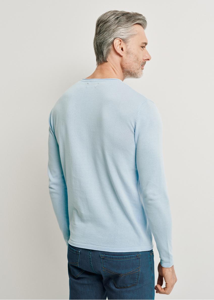 Blue cotton men's sweater SWEMT-0100-62(W24)