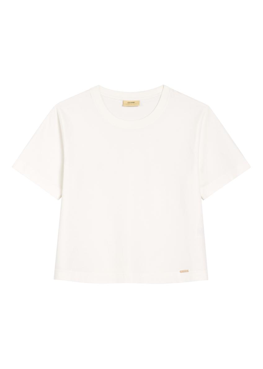 Cream women's cotton T-shirt TSHDT-0138-0B(W26)