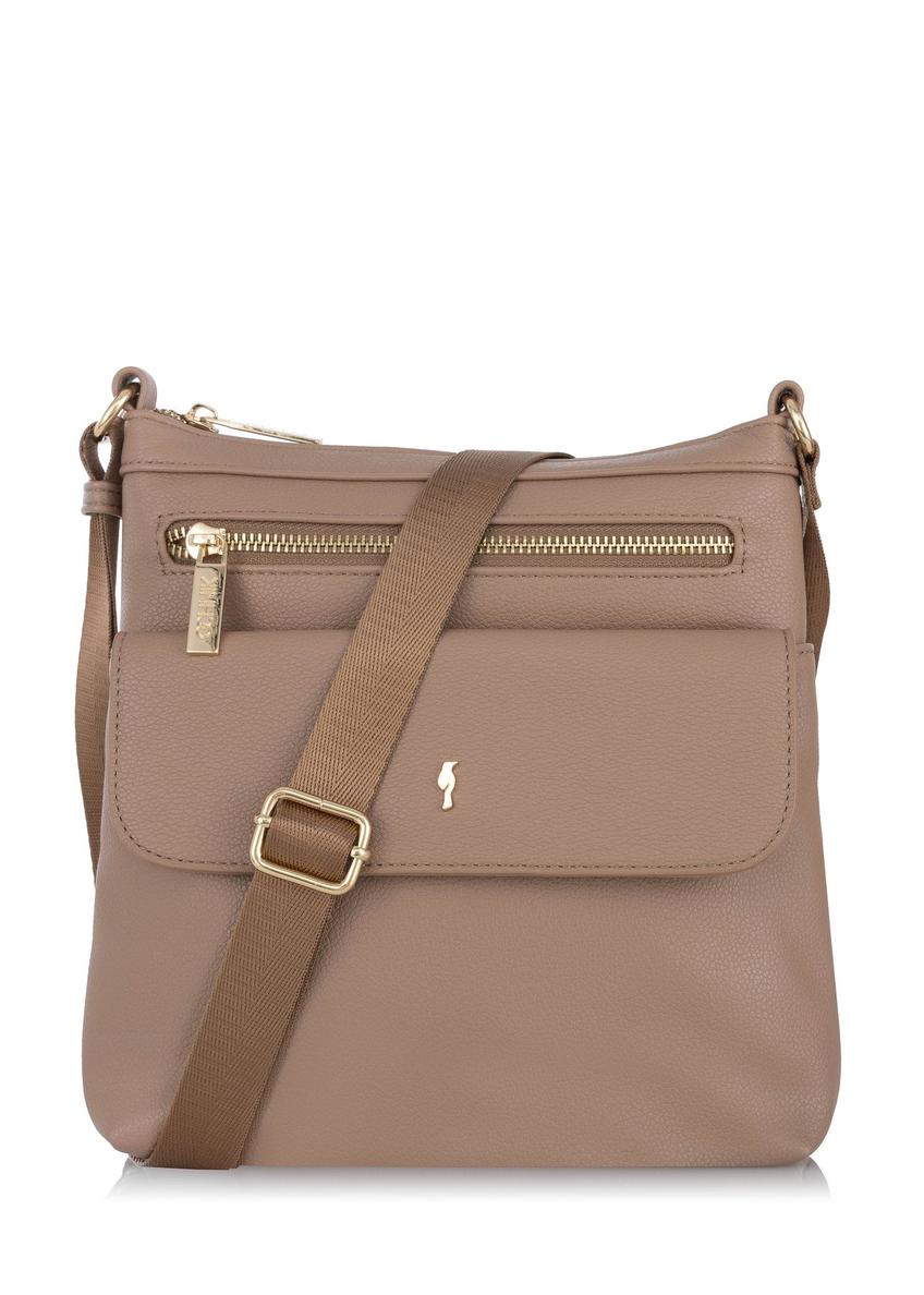 Beige women's handbag with pocket TOREC-0773A-81(W24)-08