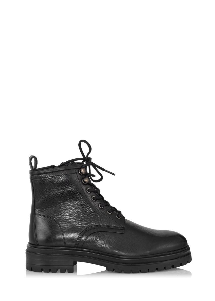 Black leather men's boots BUTYM-0402B-99(Z23)-08