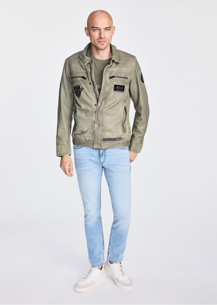 Men's transitional jacket in khaki color KURMS-0368-2844(W25)-01