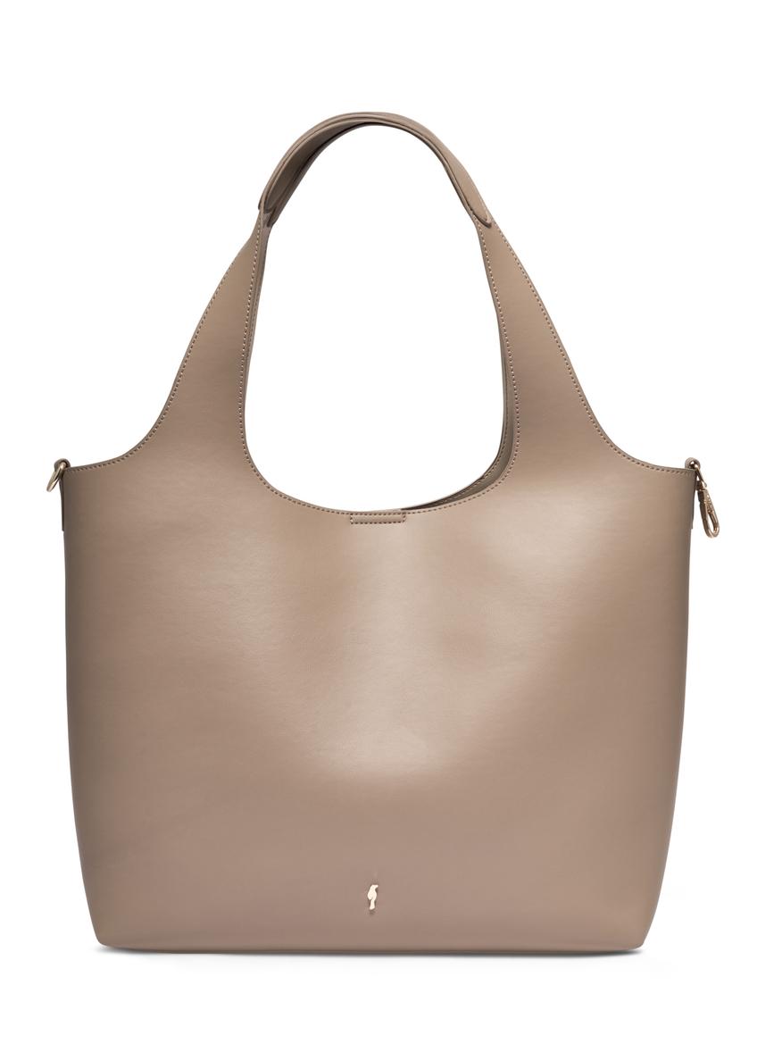 Beige women's shopper bag TOREC-1259-1B(Z26)
