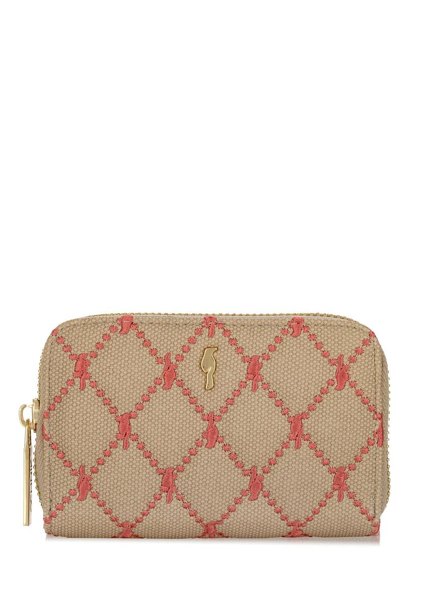 Beige quilted women's wallet POREC-0382-15(W24)-08