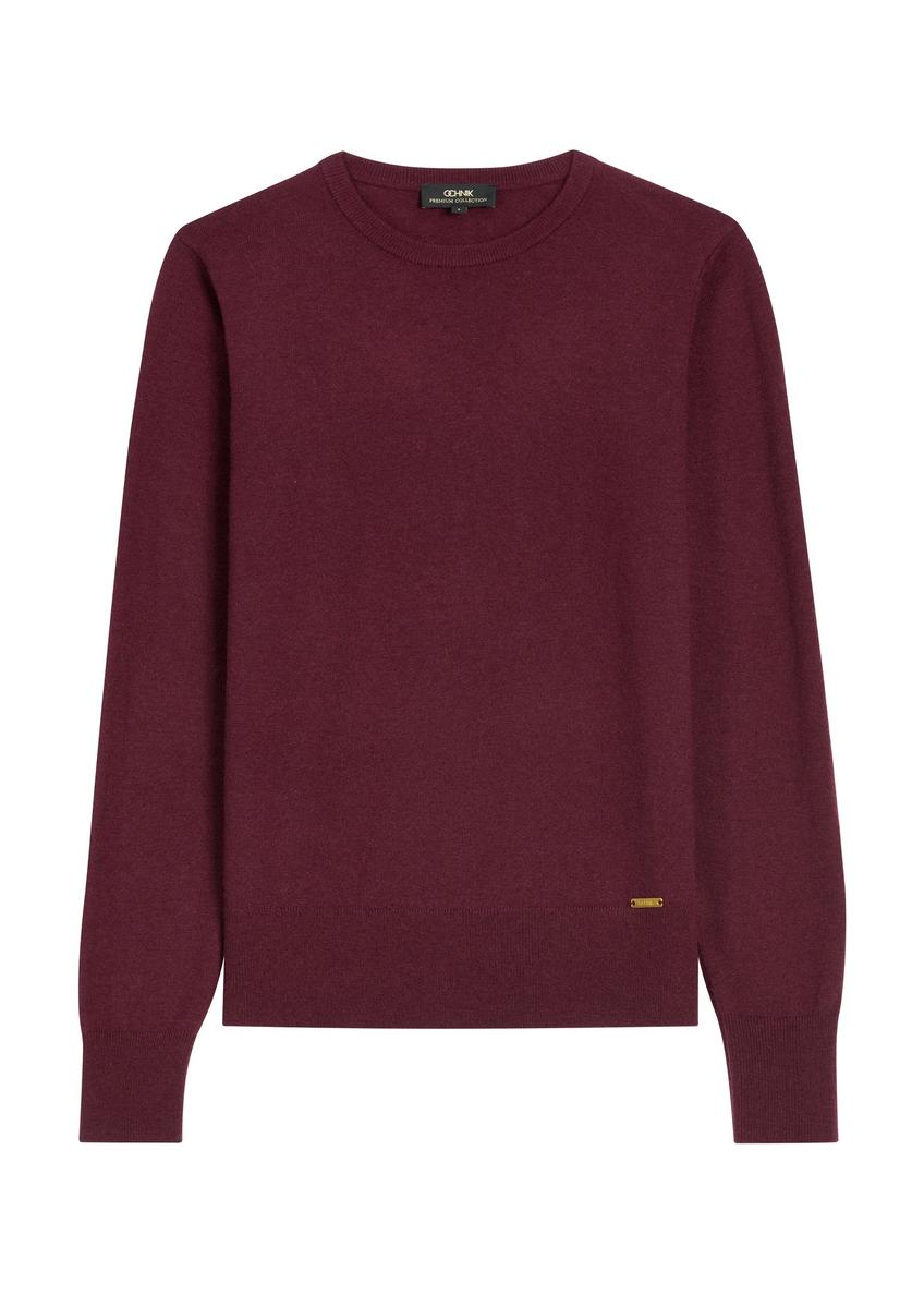 Burgundy wool sweater SWEDT-0267-4D(Z26)