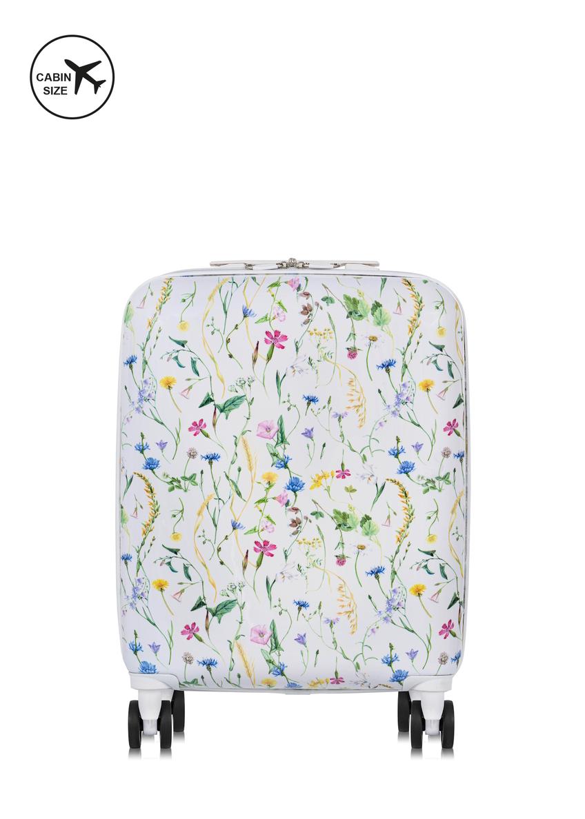 Small suitcase with print on wheels WALAB-0075-15-19(W25)