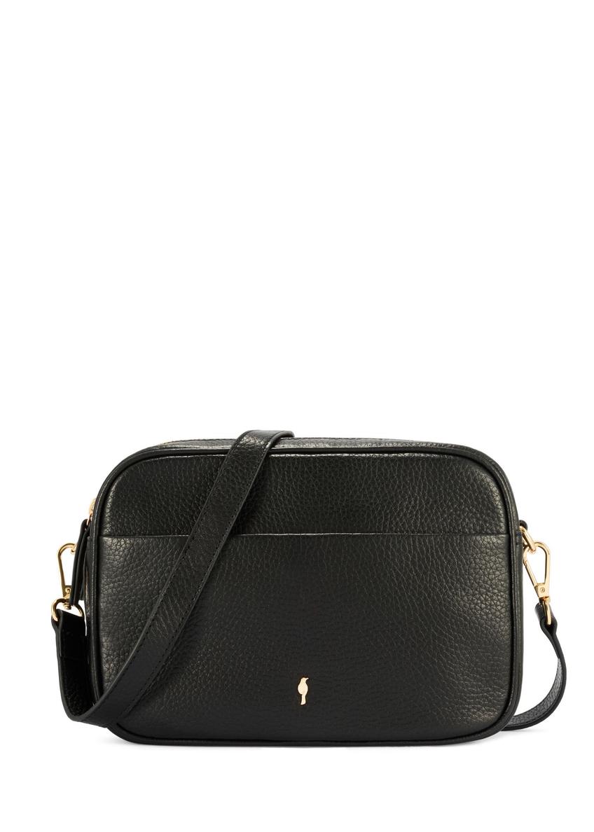 Black small women's leather handbag TORES-1284-9I(W26) - front product view, on a white background.