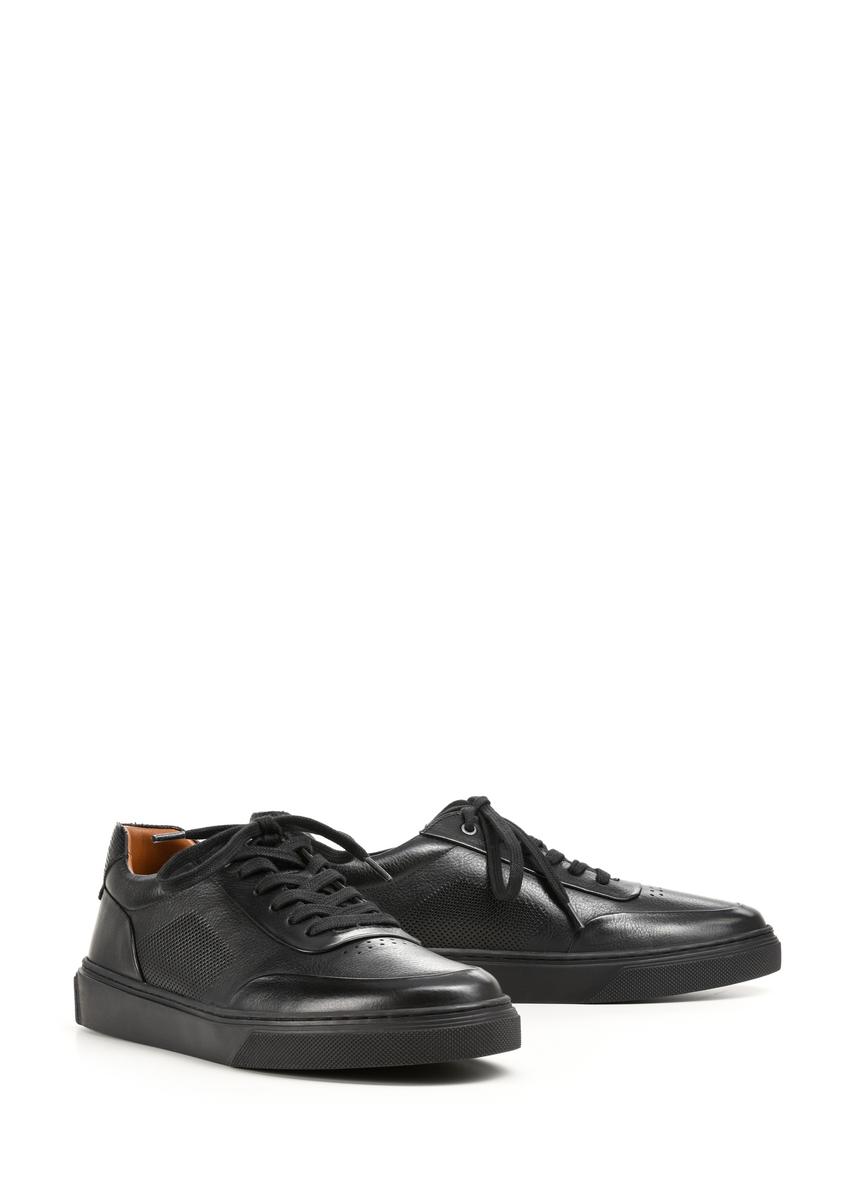 Black leather sports shoes for men BUTYM-0484-99(W25)