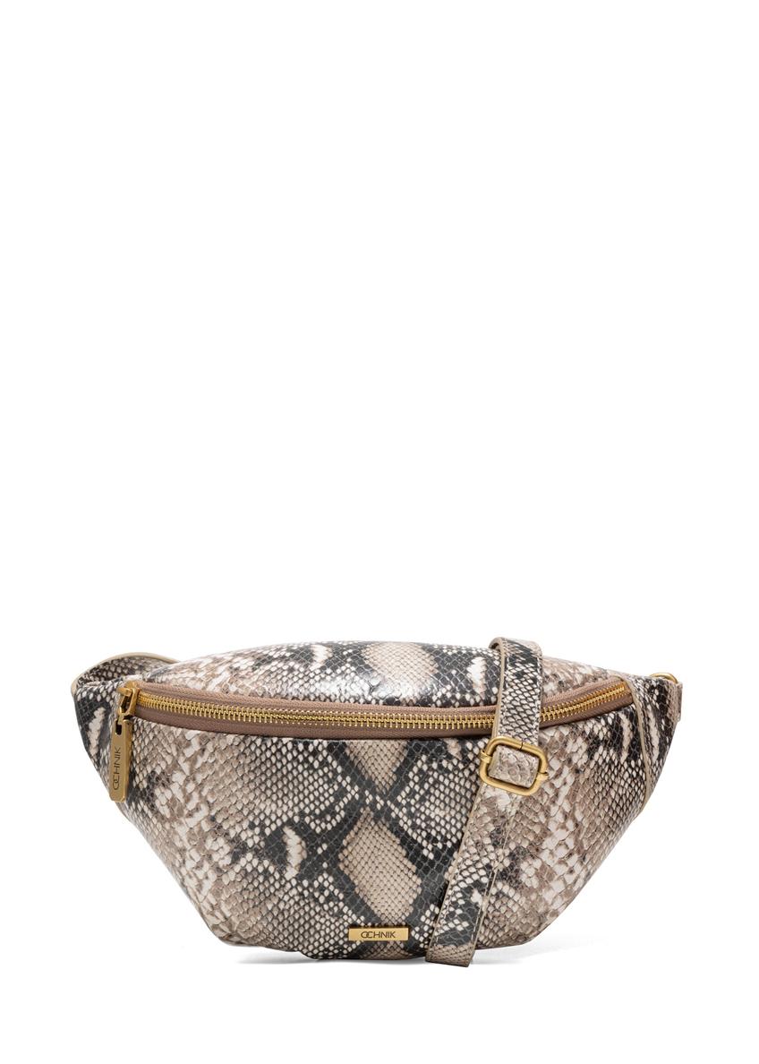Women's leather waist bag TORES-1166-86(Z25), front product view on white background.