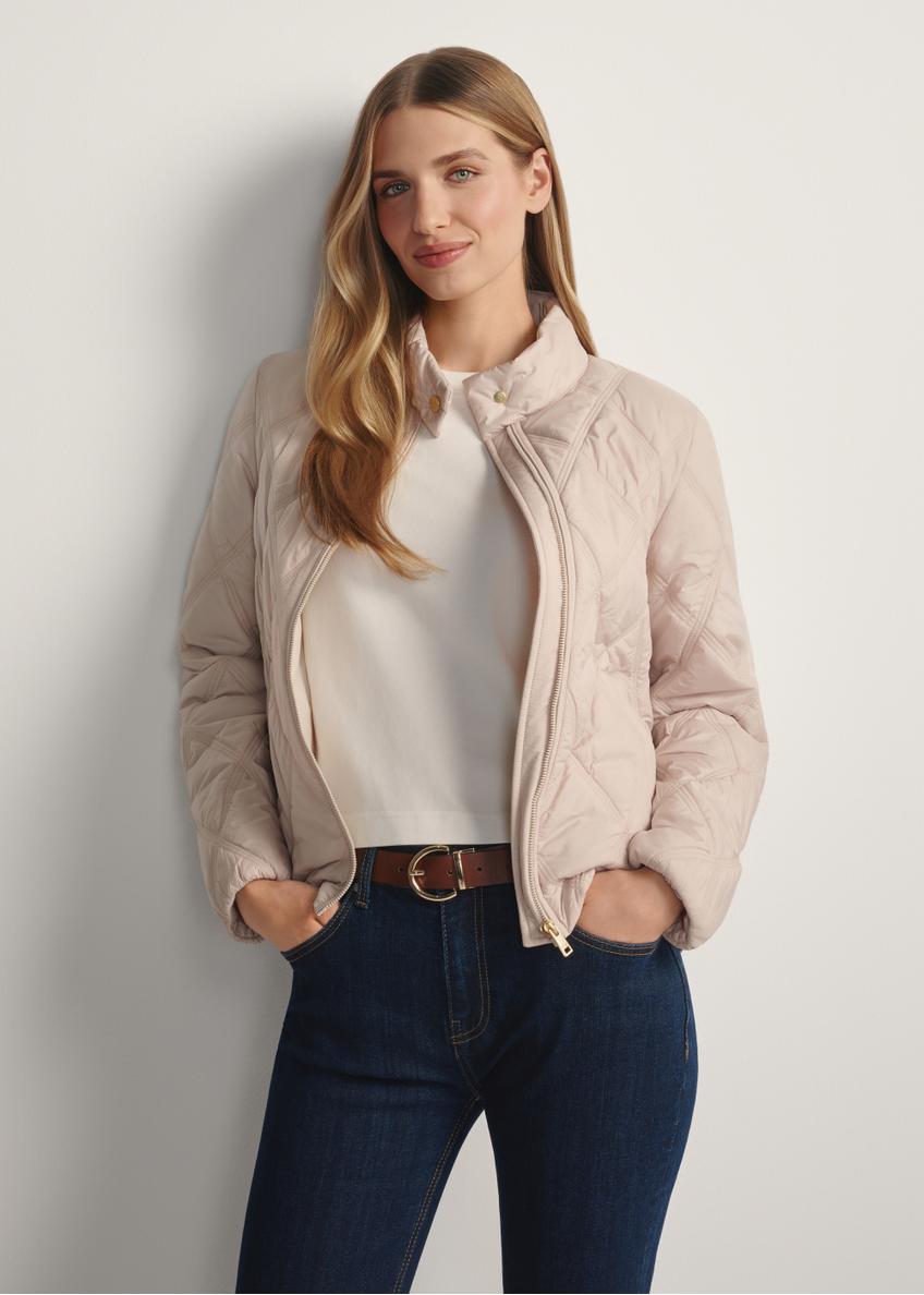 Beige quilted women's jacket KURDT-0658-1A(W26)