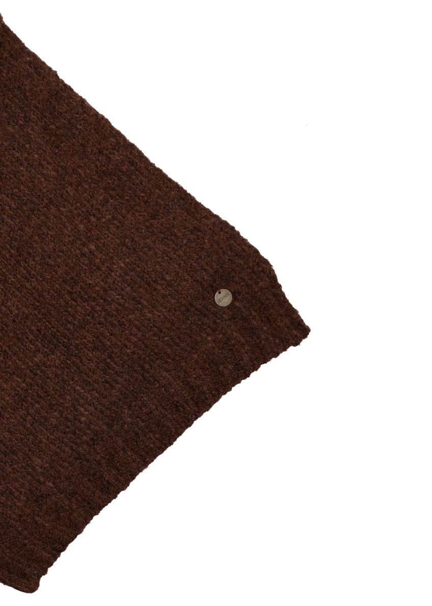 Brown women's scarf with wool SZADT-0227-1I(Z26)