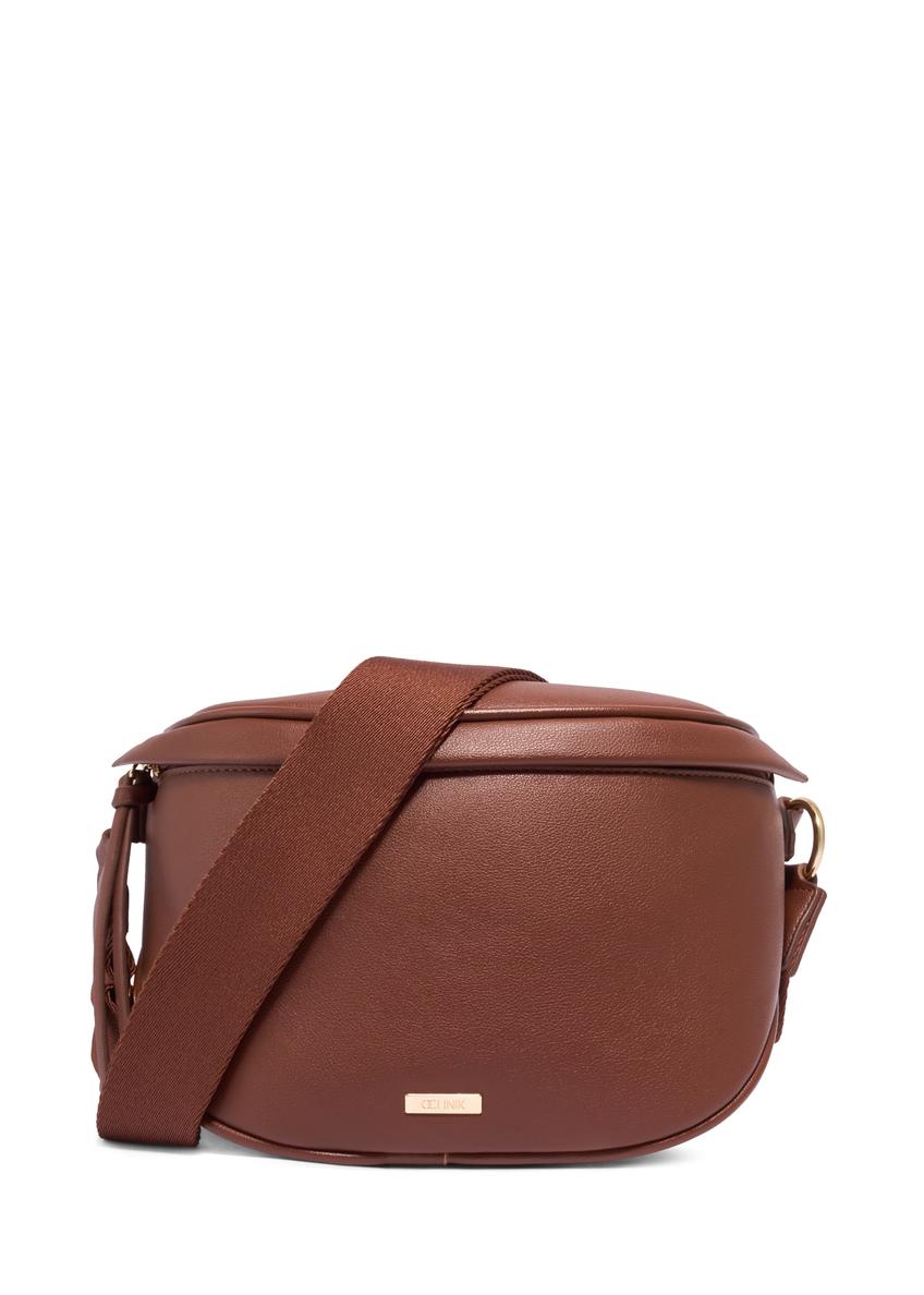 Large women's waist bag in light brown color TOREC-1266-1G(Z26), front view of the product on a white background.