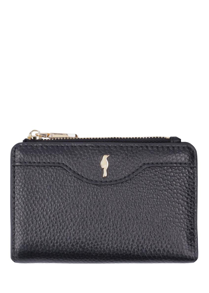 Black leather women's wallet PORES-1015R-9I(Z26), front product view on white background.