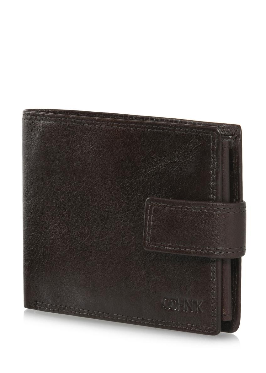 Leather clasp brown men's wallet PORMS-0606-89(W24)