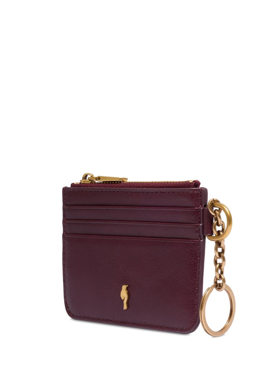 Small burgundy leather case PORES-0995-4D(Z26)