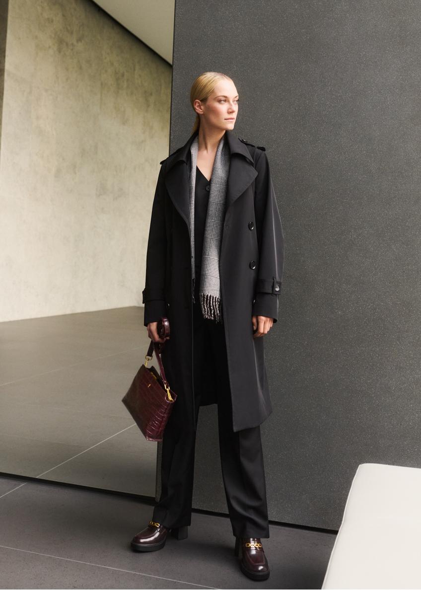 Black women's coat with insulation KURDT-0610-99(Z25)