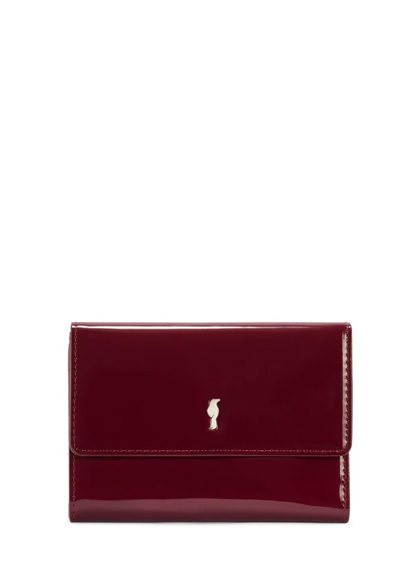 Burgundy medium women's wallet POREC-0419-49(Z25) - front product view on white background.