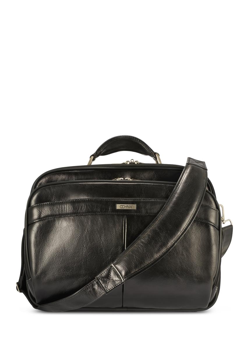 Black leather men's laptop bag TORMS-0482-99(Z25)