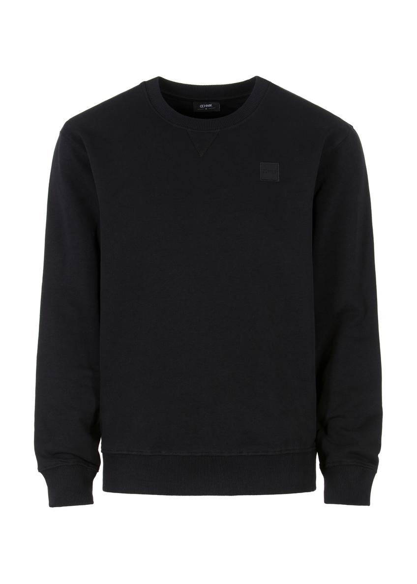 Black men's sweatshirt with logo BLZMT-0057-99(W23)-03