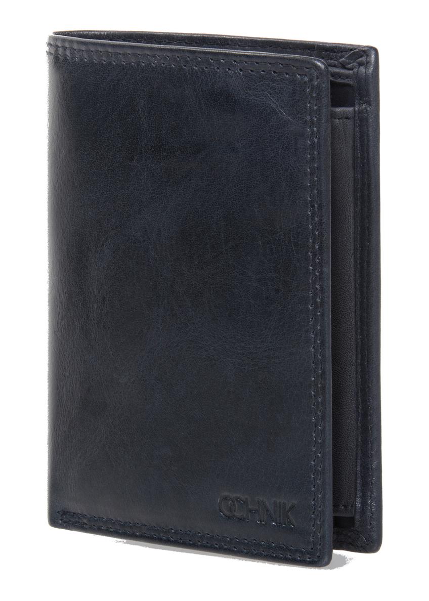 Men's navy blue leather wallet PORMS-0464A-69(W23)