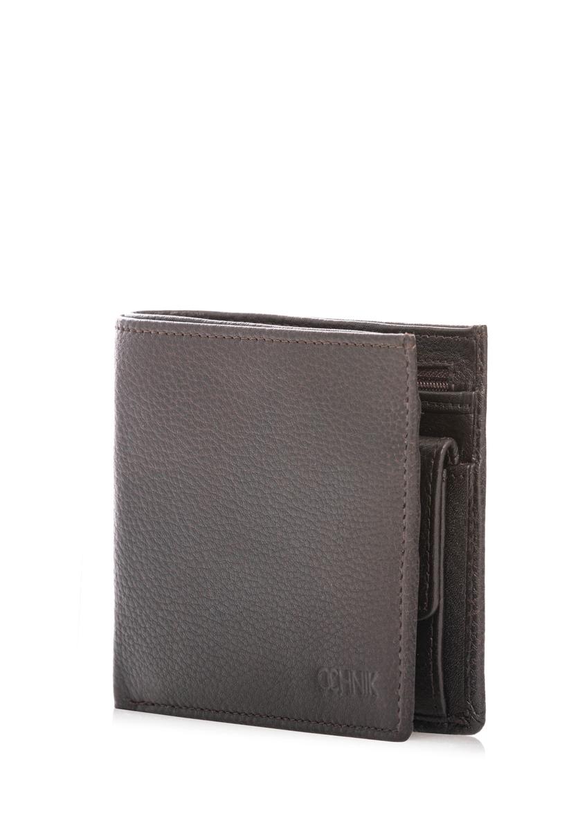 Dark brown leather men's wallet PORMS-0685-1I(W26)