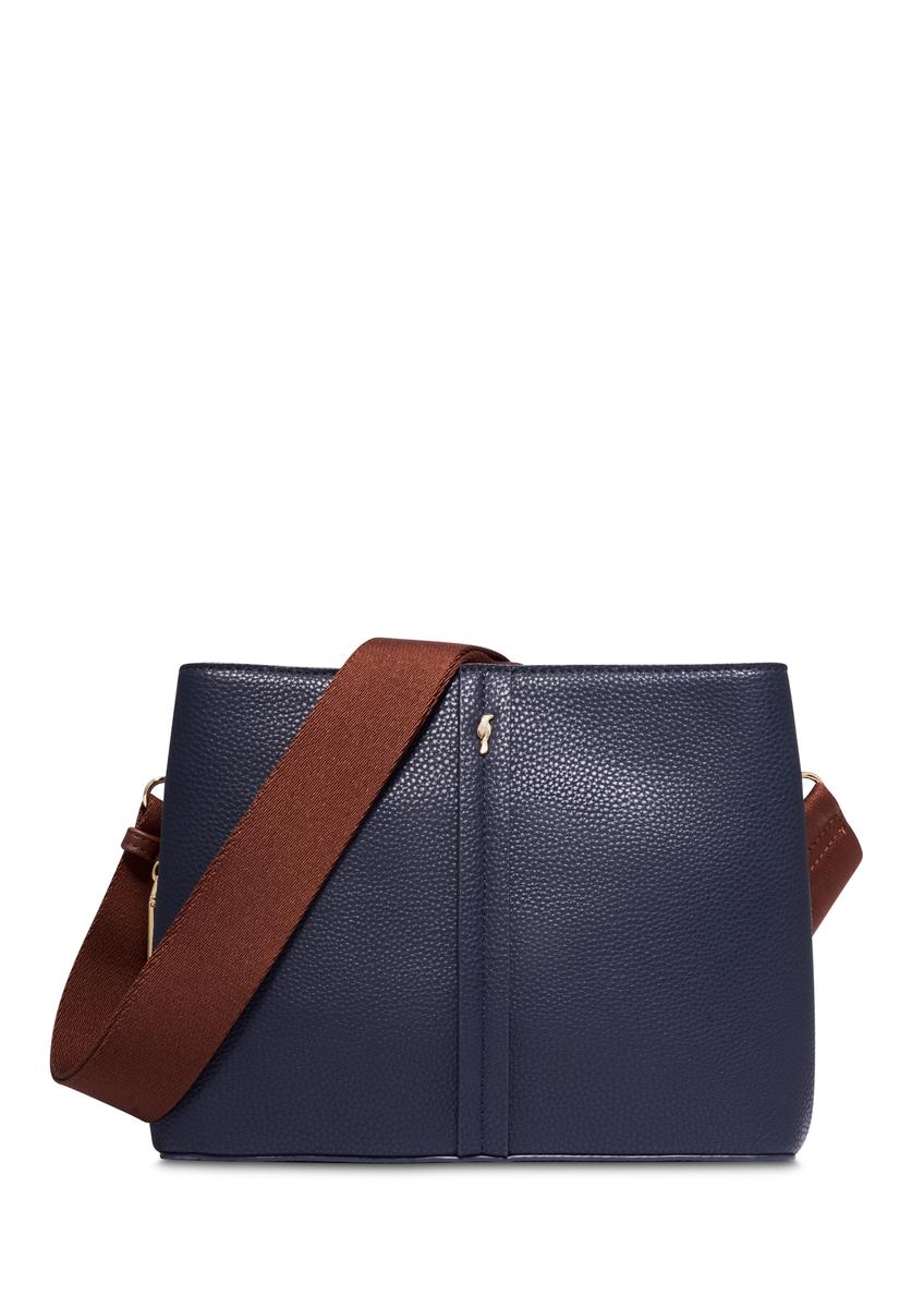 Dark navy blue women's handbag made of imitation leather TOREC-1261-7E(Z26)