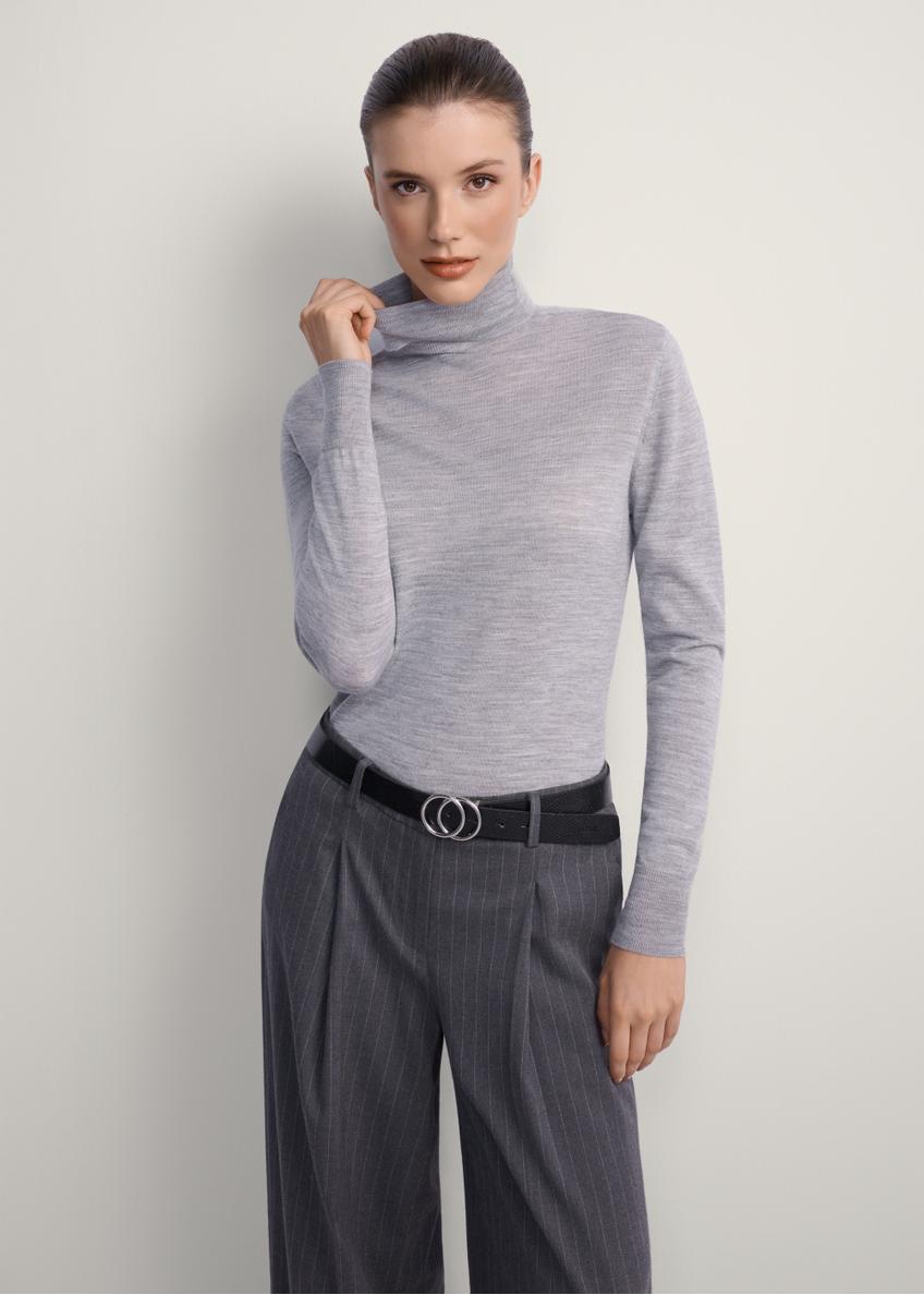 Gray women's turtleneck with wool SWEDT-0255-91(Z25)