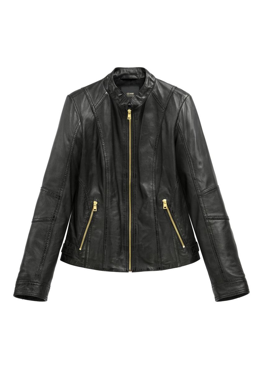 Black women's leather jacket KURDS-0602-99(W26)