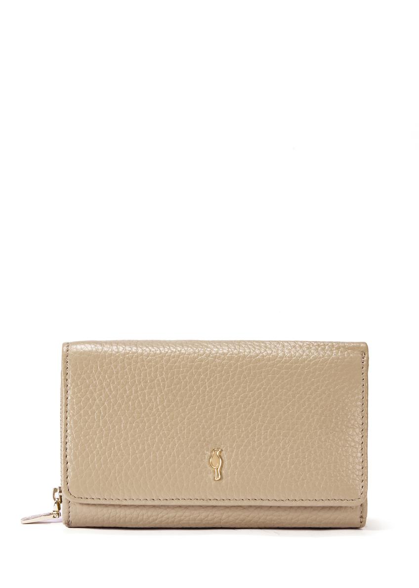 Beige leather medium women's wallet PORES-0801F-80(W25)