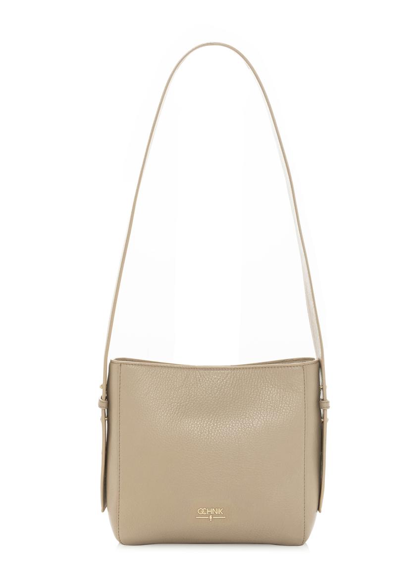 Light beige leather women's handbag TORES-1254-1A(W26), front product view on white background.