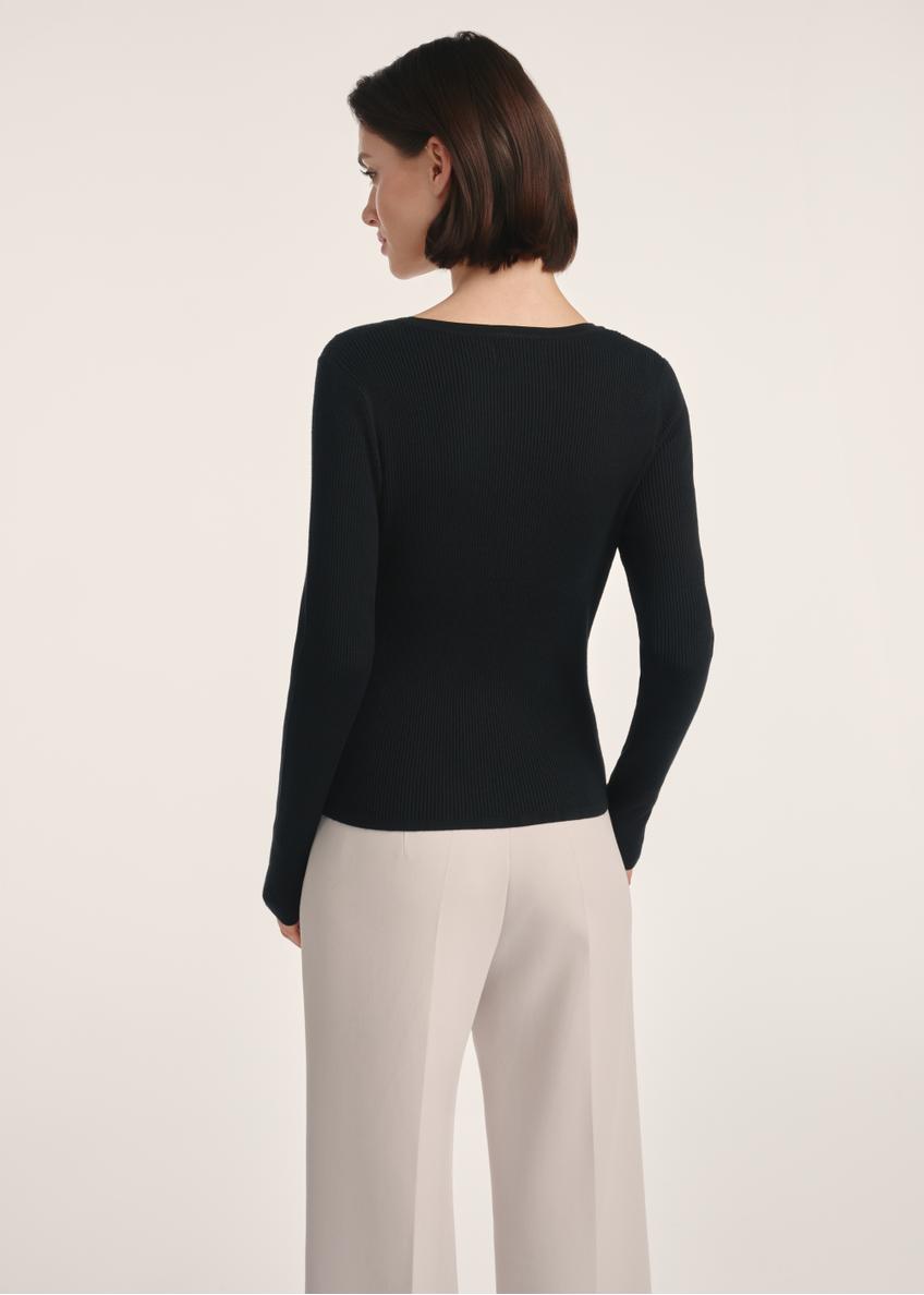 Black Women's Long Sleeve Blouse LSLDT-0051-99(Z25)