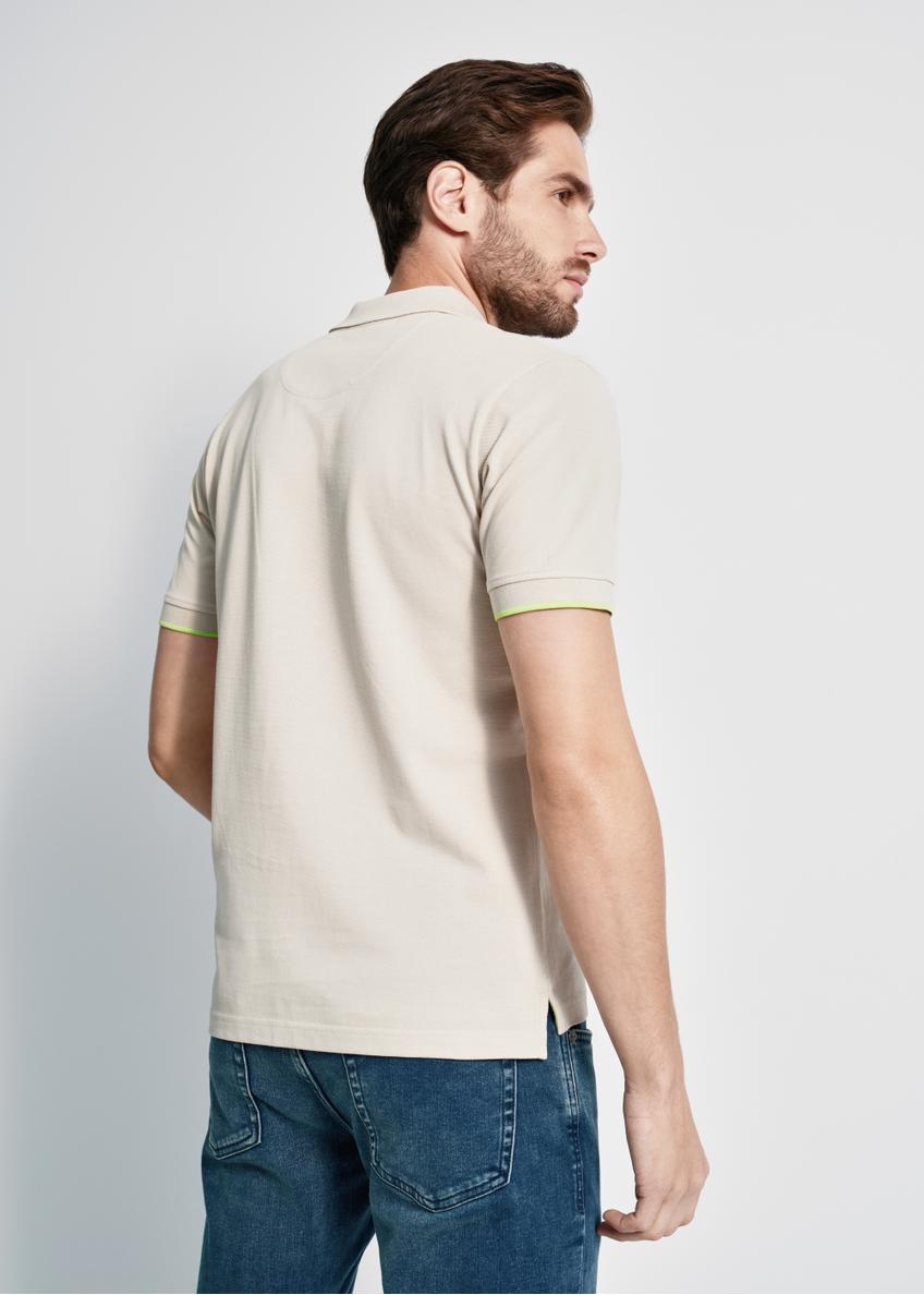 Beige men's polo shirt POLMT-0045A-81(W24)