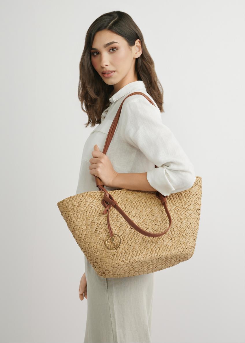 Large straw women's shopper bag TOREC-1217-1E(W26)