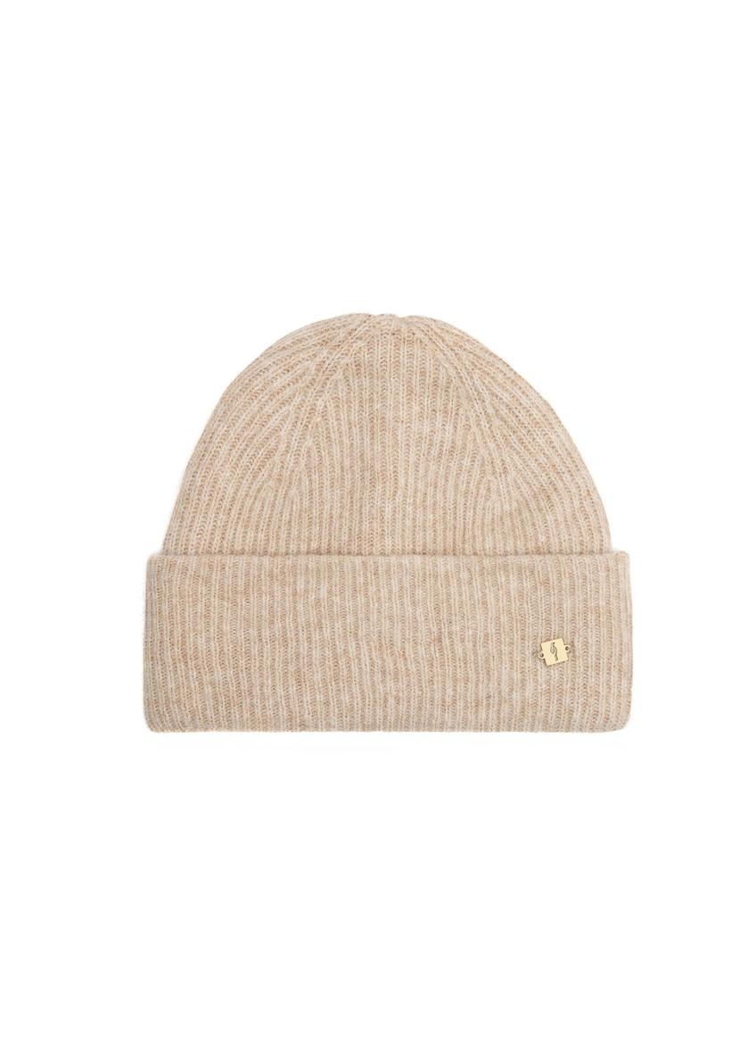 Women's light beige cap CZADT-0201-1A(Z26), front product view on a white background.