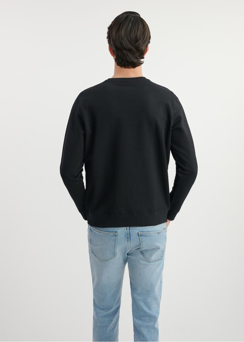Black men's sweatshirt without hood BLZMT-0070-99(W25)