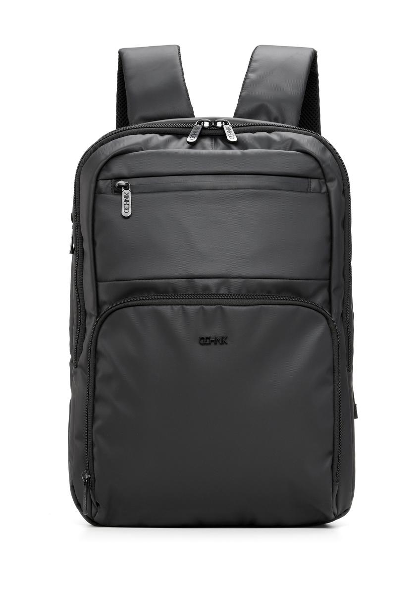 Black men's backpack TORMN-0410-99(W26) - front product view, on white background.