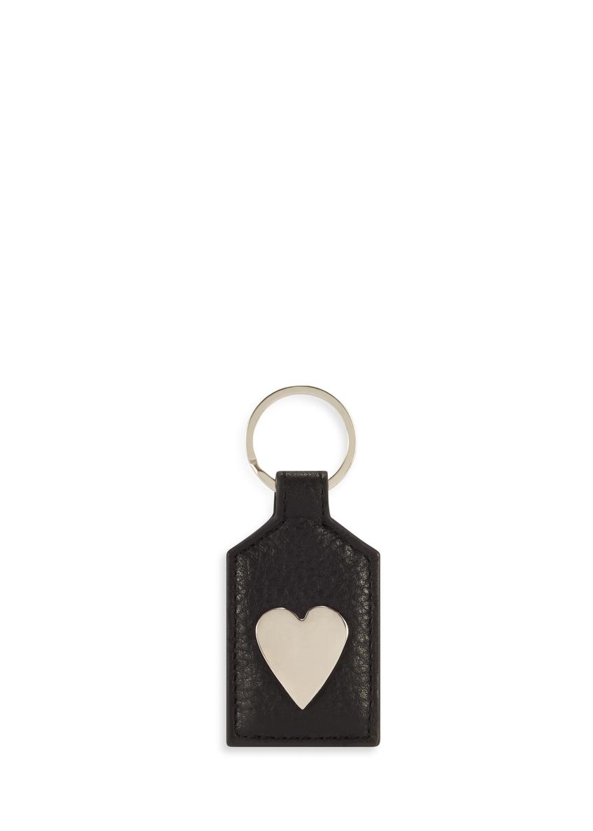 Black leather heart keychain BRELOK-0219-99(Z25)