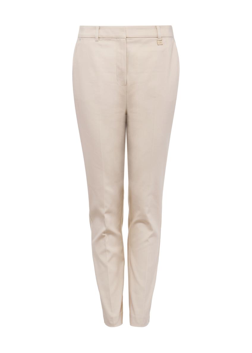Beige women's pleated trousers SPODT-0090-82(W25)