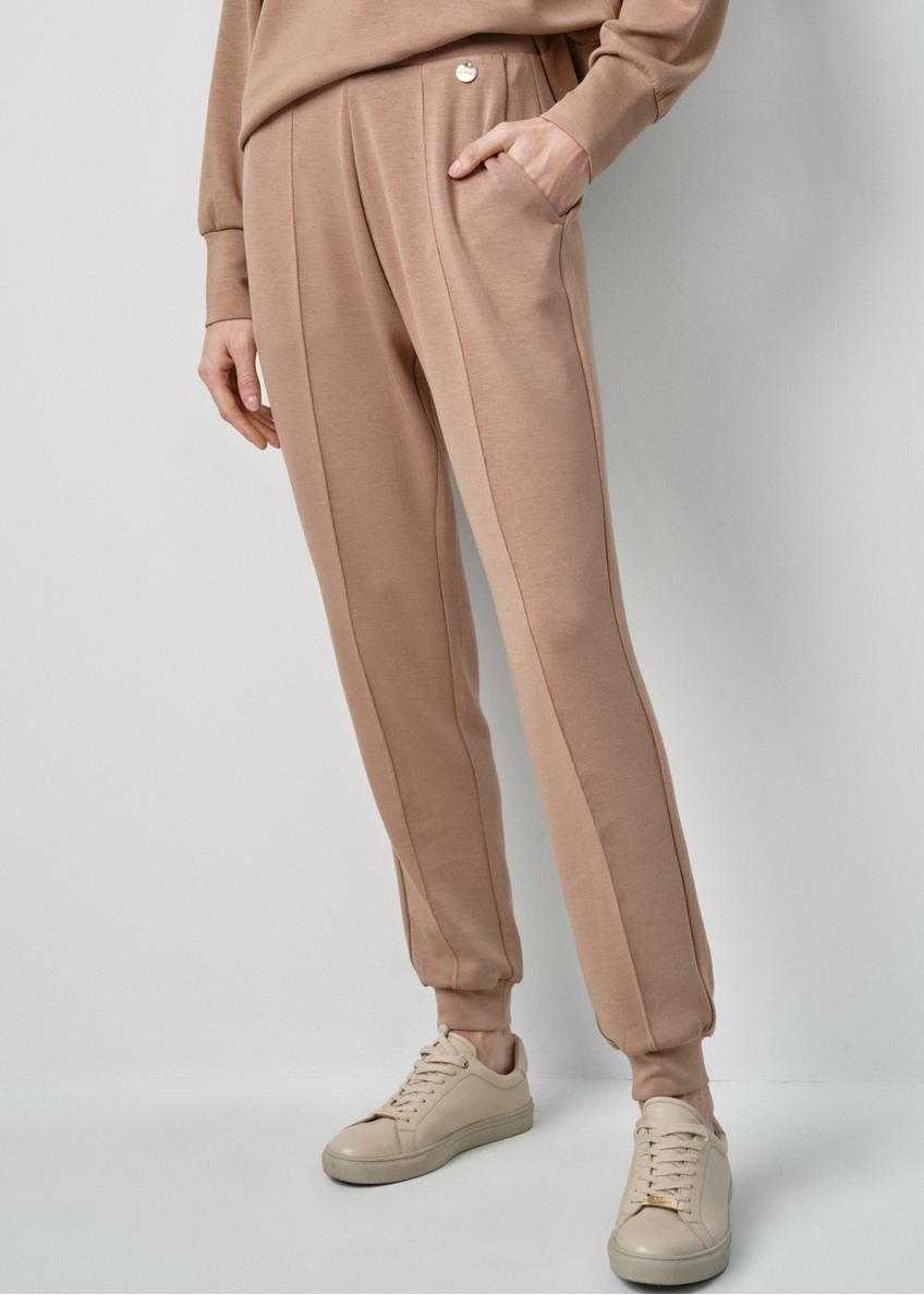 Women's camel colored joggers with halterneck SPODT-0089-24(W24)-01