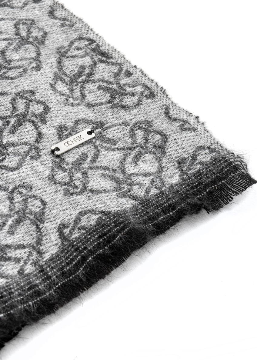 Large grey women's scarf in monogram SZADT-0130A-91(Z25)