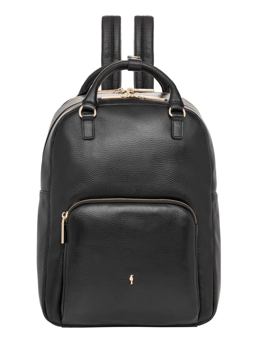 Black leather women's backpack TORES-1339-9I(Z26)