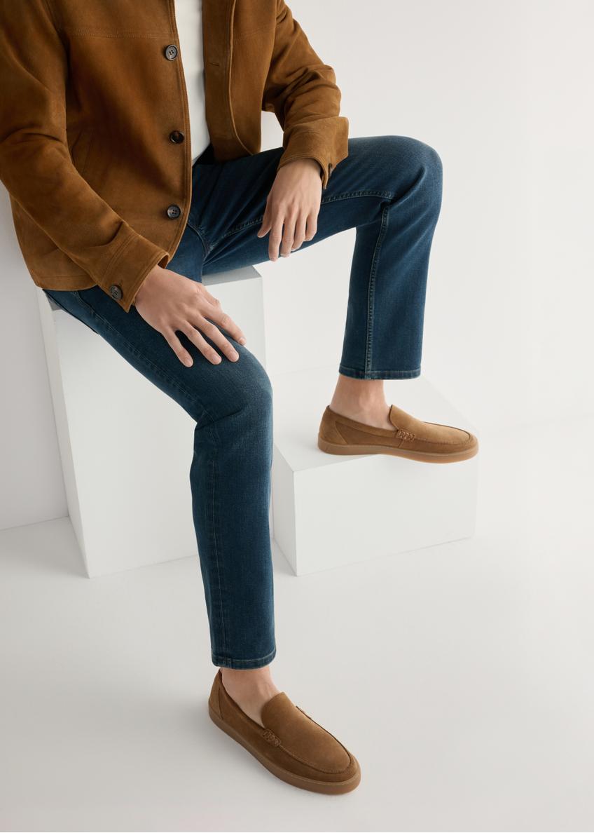 Camel leather men's loafers BUTYM-0499-1D(W26)