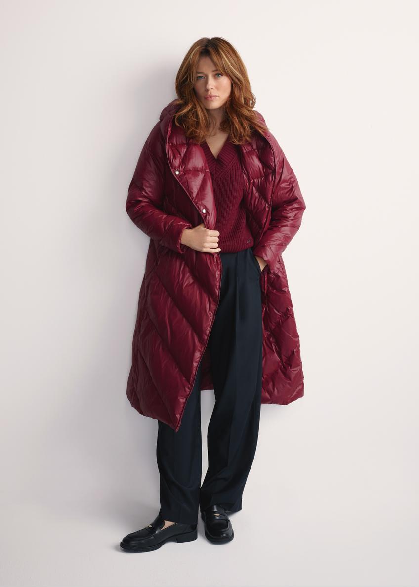 Long burgundy winter jacket for women KURDT-0542A-49(Z25)
