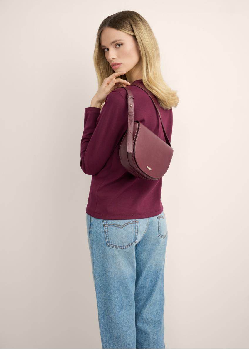 Women's burgundy leather messenger bag TORES-1352-4D(Z26)