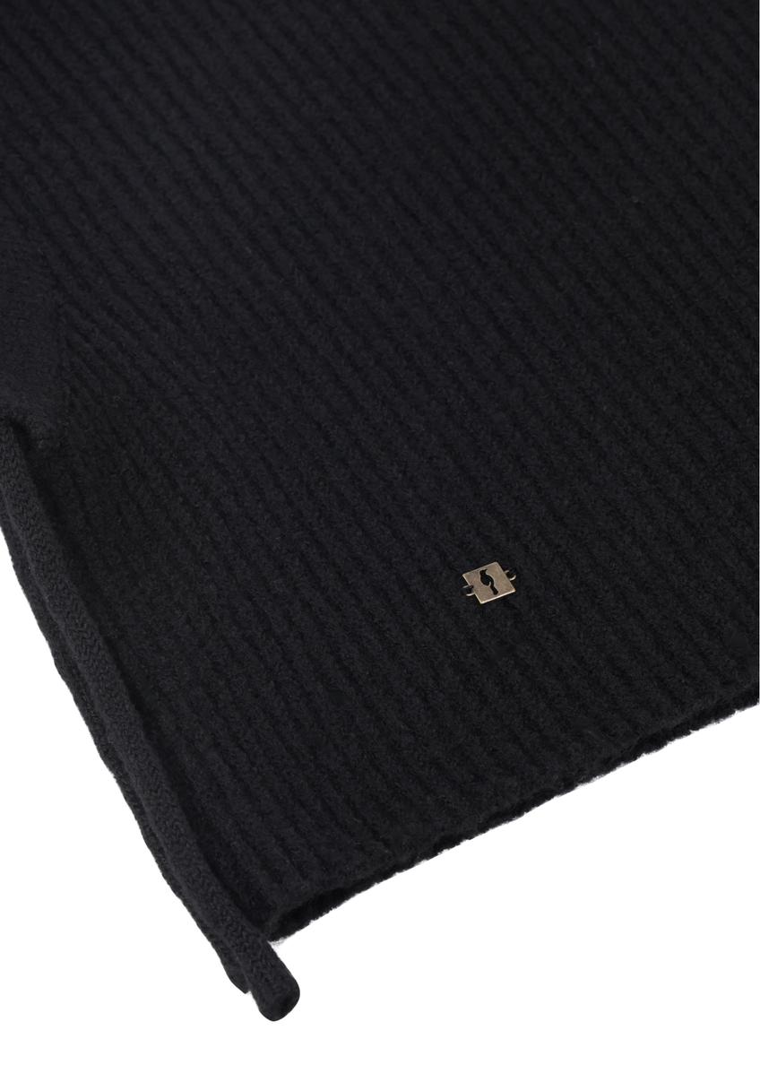 Black women's scarf with hood SZADT-0215-99(Z26)